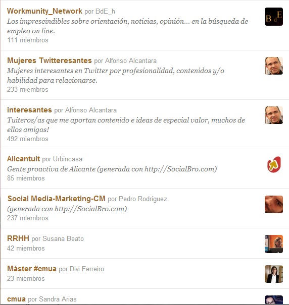 algunos ejemplos de listas de @laurymat