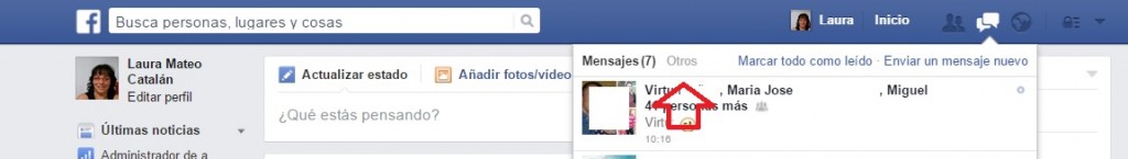 mensajes carpeta otros de facebook 2